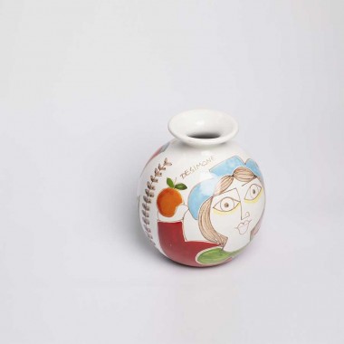 Round cachepot Folk Woman VS507FK-OM Round cachepot Folk Woman VS507FK-OM
